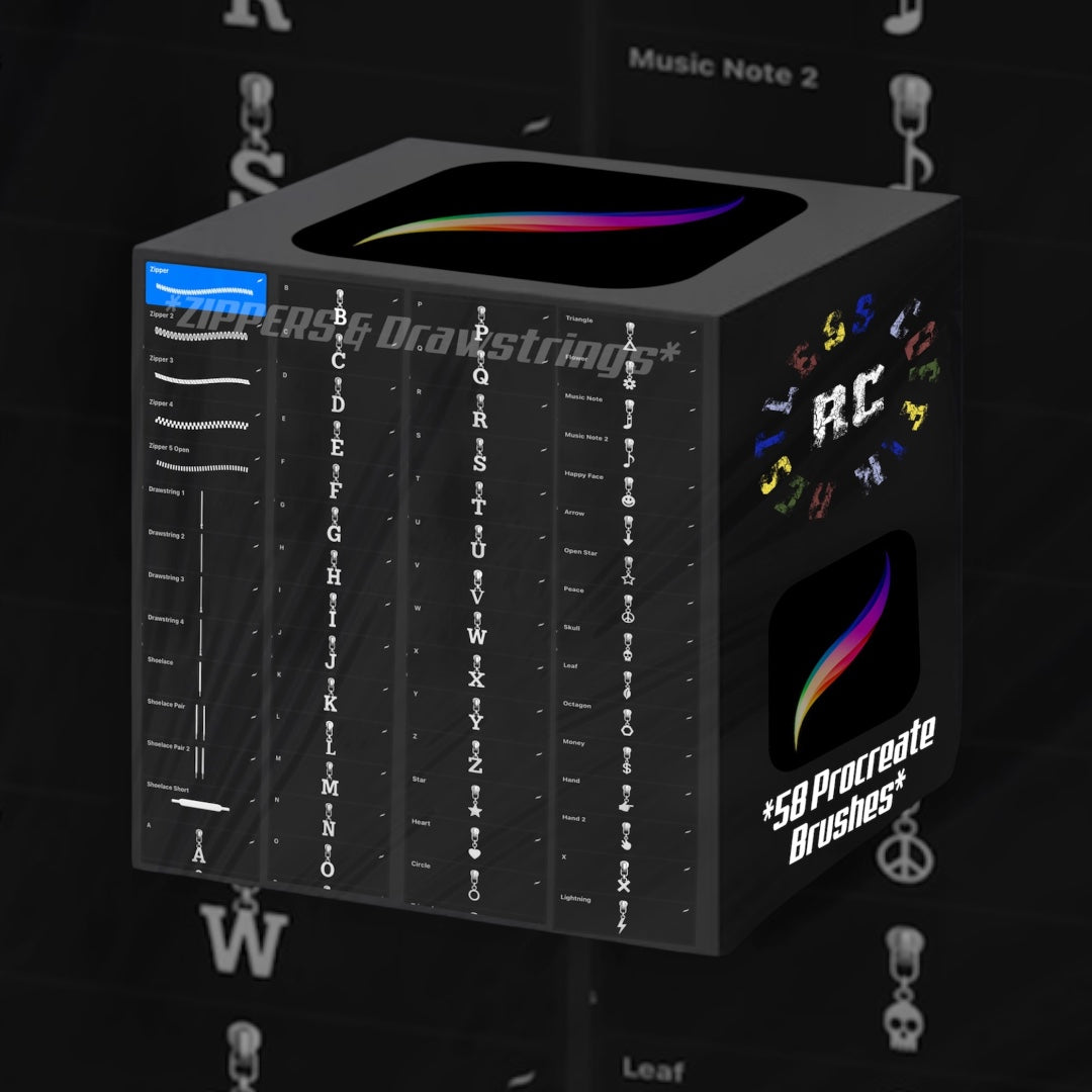 Zippers & Drawstrings Procreate Brushset