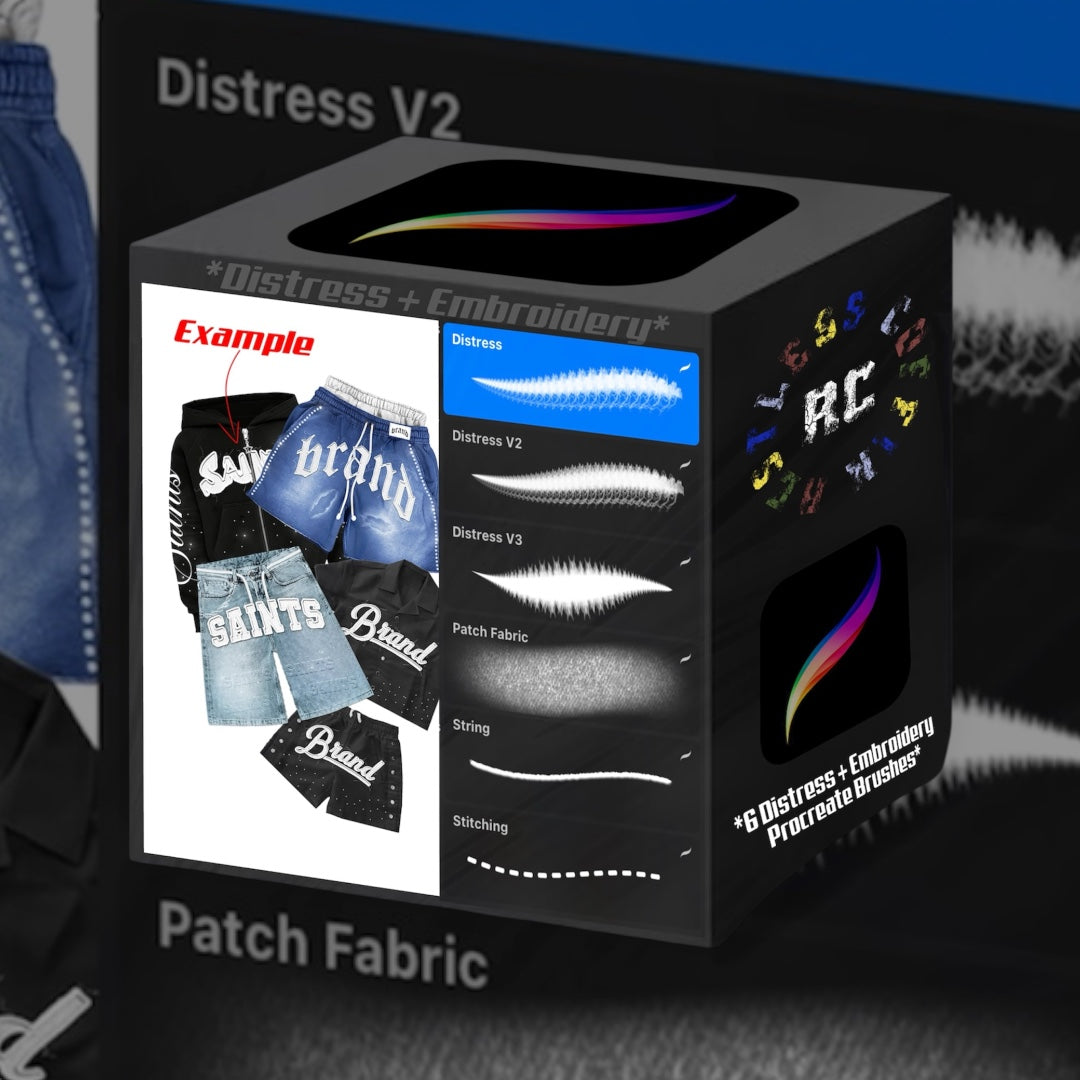 Distress & Embroidery Procreate Brushset