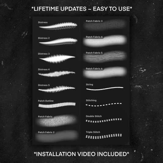 Distress & Embroidery Procreate Brushset