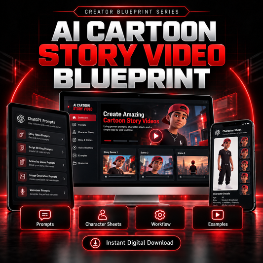 AI CARTOON VIDEO BLUEPRINT + 50 PROMPTS
