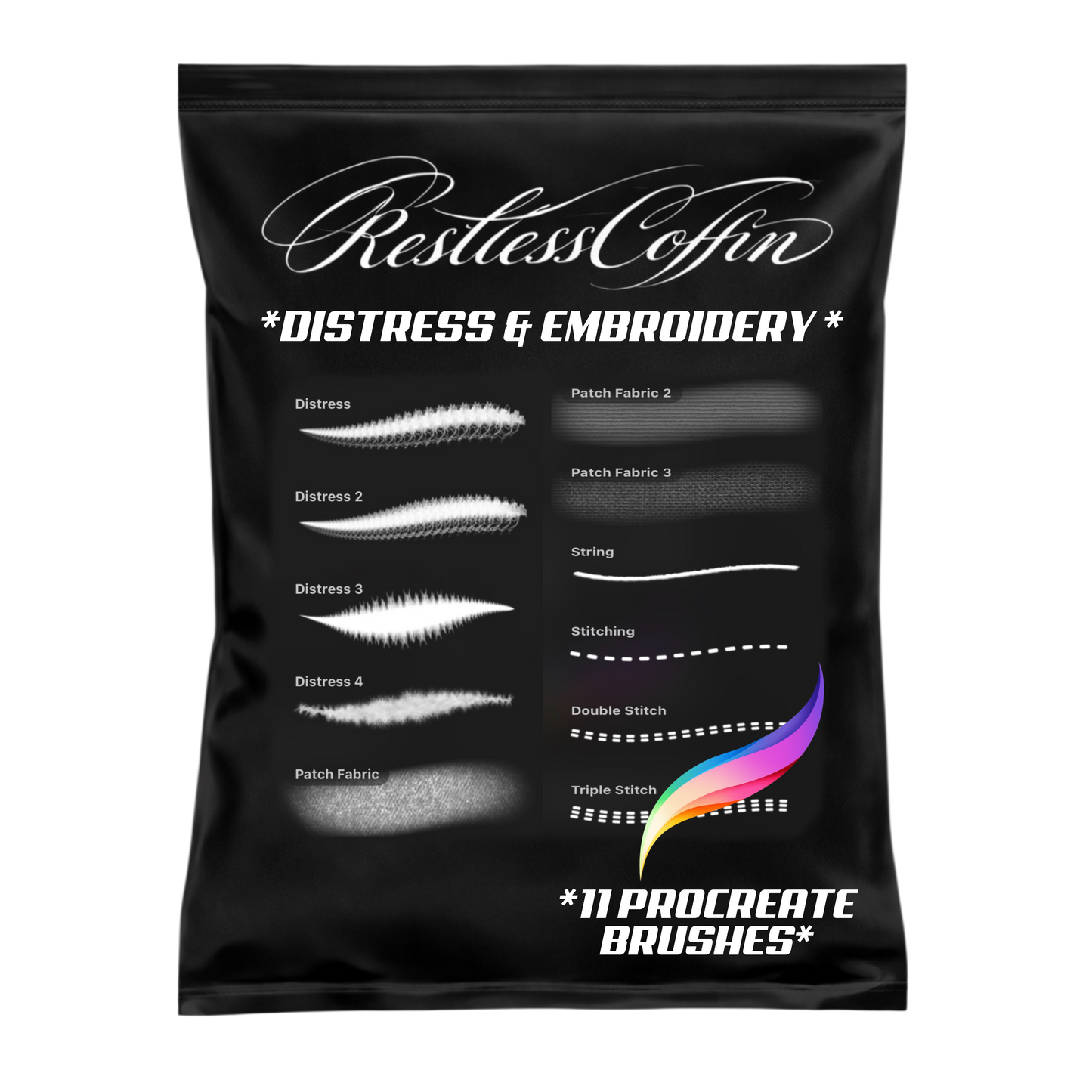 Distress & Embroidery Procreate Brushset