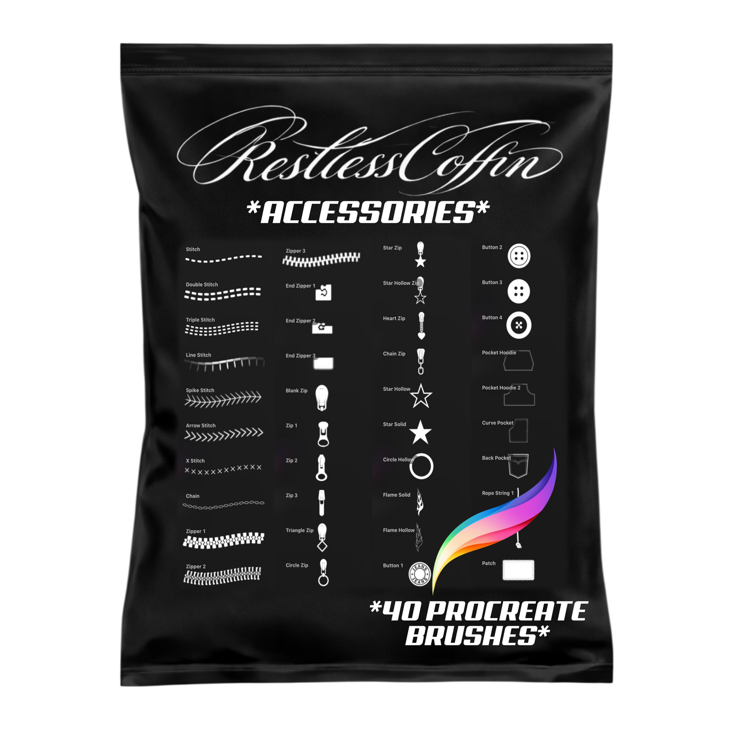 40 Accessories Procreate Brushset