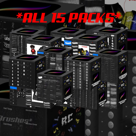 *ALL 15 PROCREATE BRUSH PACKS BUNDLE*