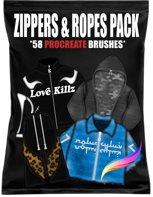 Zippers & Drawstrings Procreate Brushset