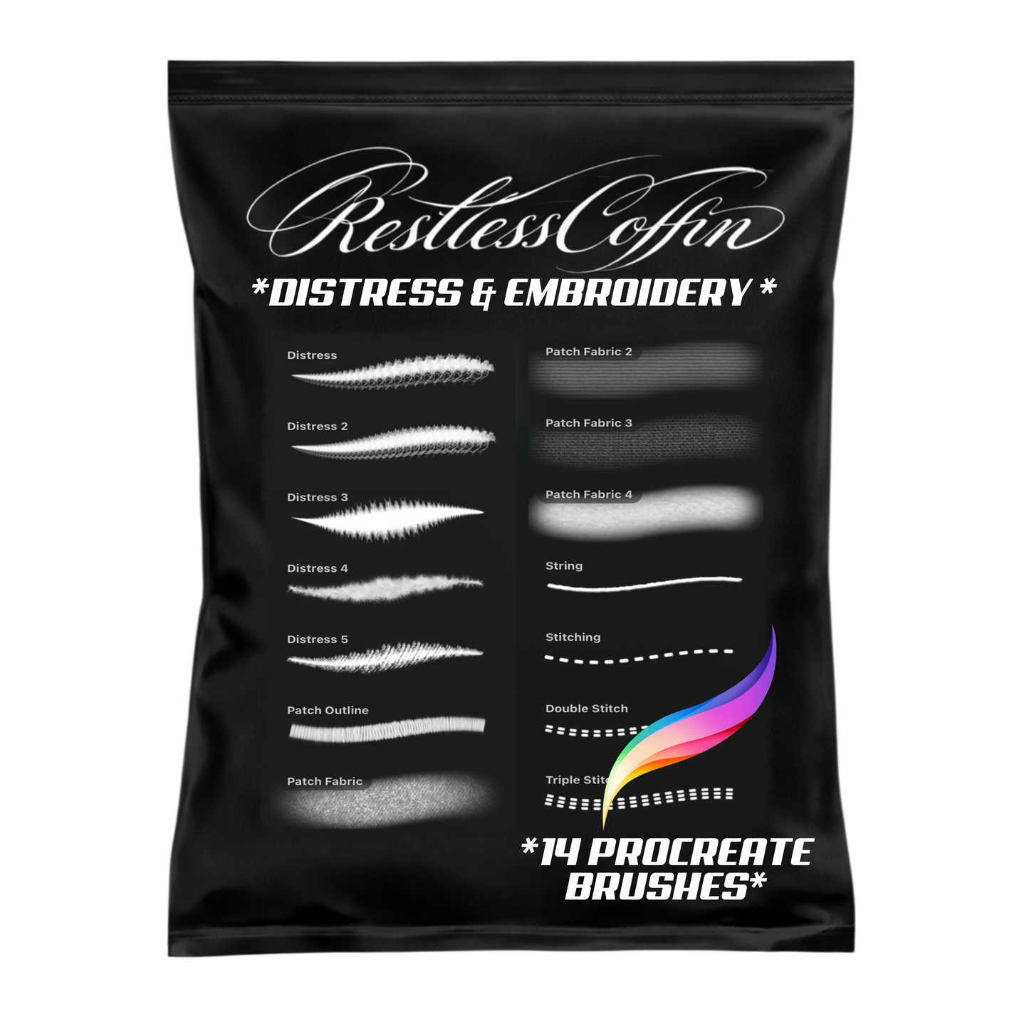 Distress & Embroidery Procreate Brushset