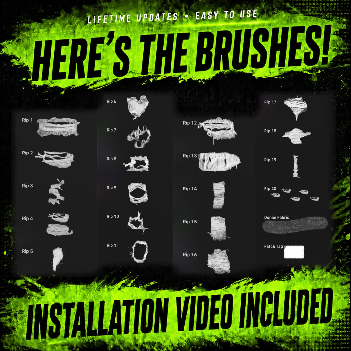 Ripped Jeans Procreate Brushset