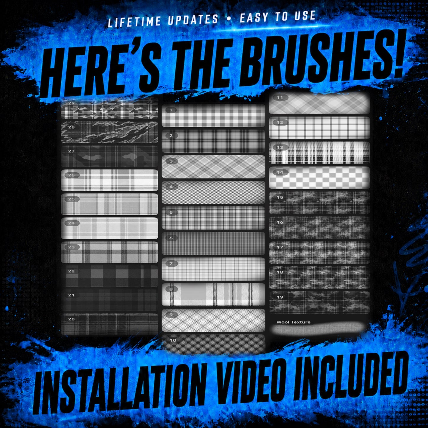 Plaid Textures Procreate Brushset