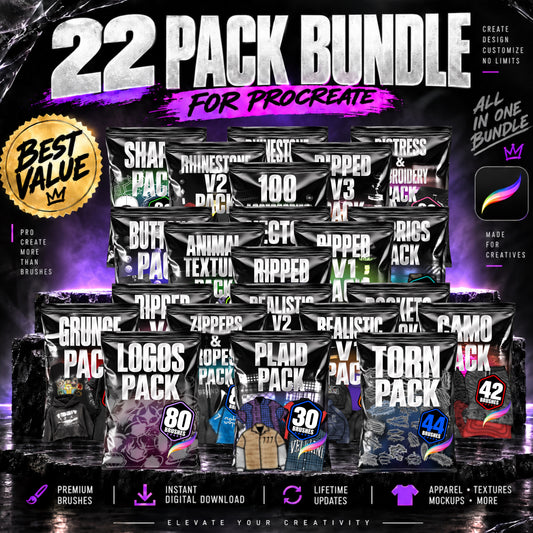 *ALL 22 PROCREATE BRUSH PACKS BUNDLE*