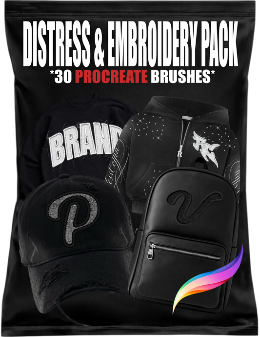 Distress & Embroidery Procreate Brushset