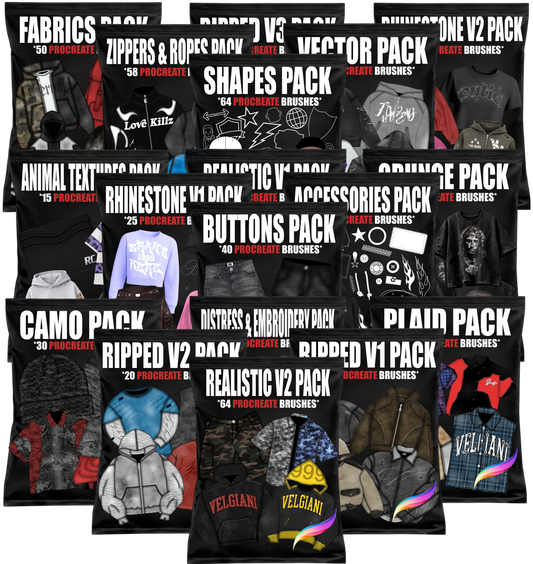 *ALL 19 PROCREATE BRUSH PACKS BUNDLE*