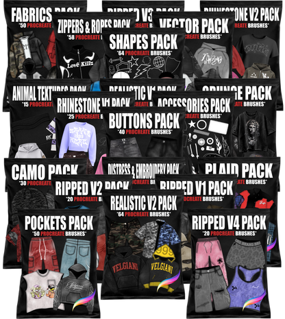 *ALL 20 PROCREATE BRUSH PACKS BUNDLE*