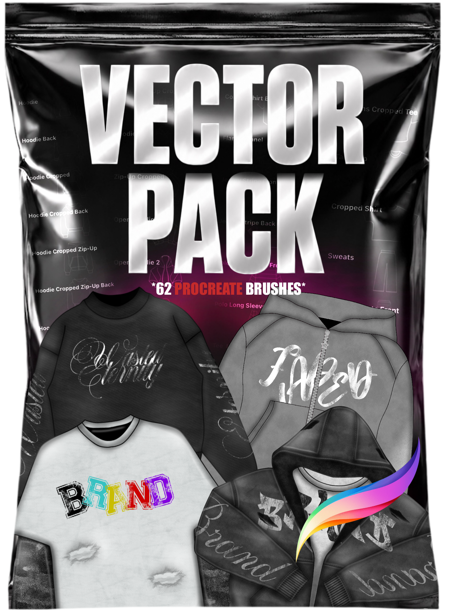 Vector Clothing Stamps Procreate Brushset