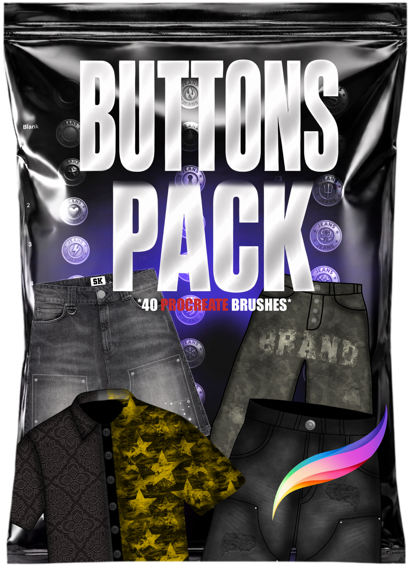 Buttons Procreate Brushset