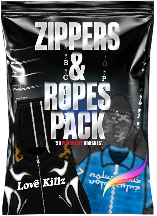 Zippers & Drawstrings Procreate Brushset
