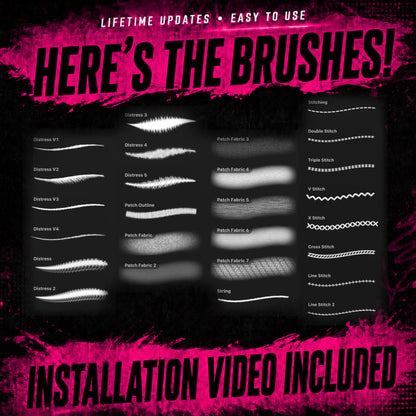 Distress & Embroidery Procreate Brushset