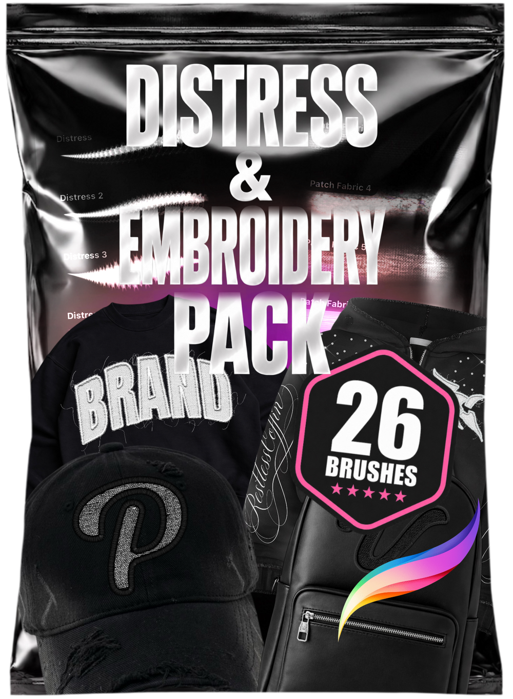 Distress & Embroidery Procreate Brushset