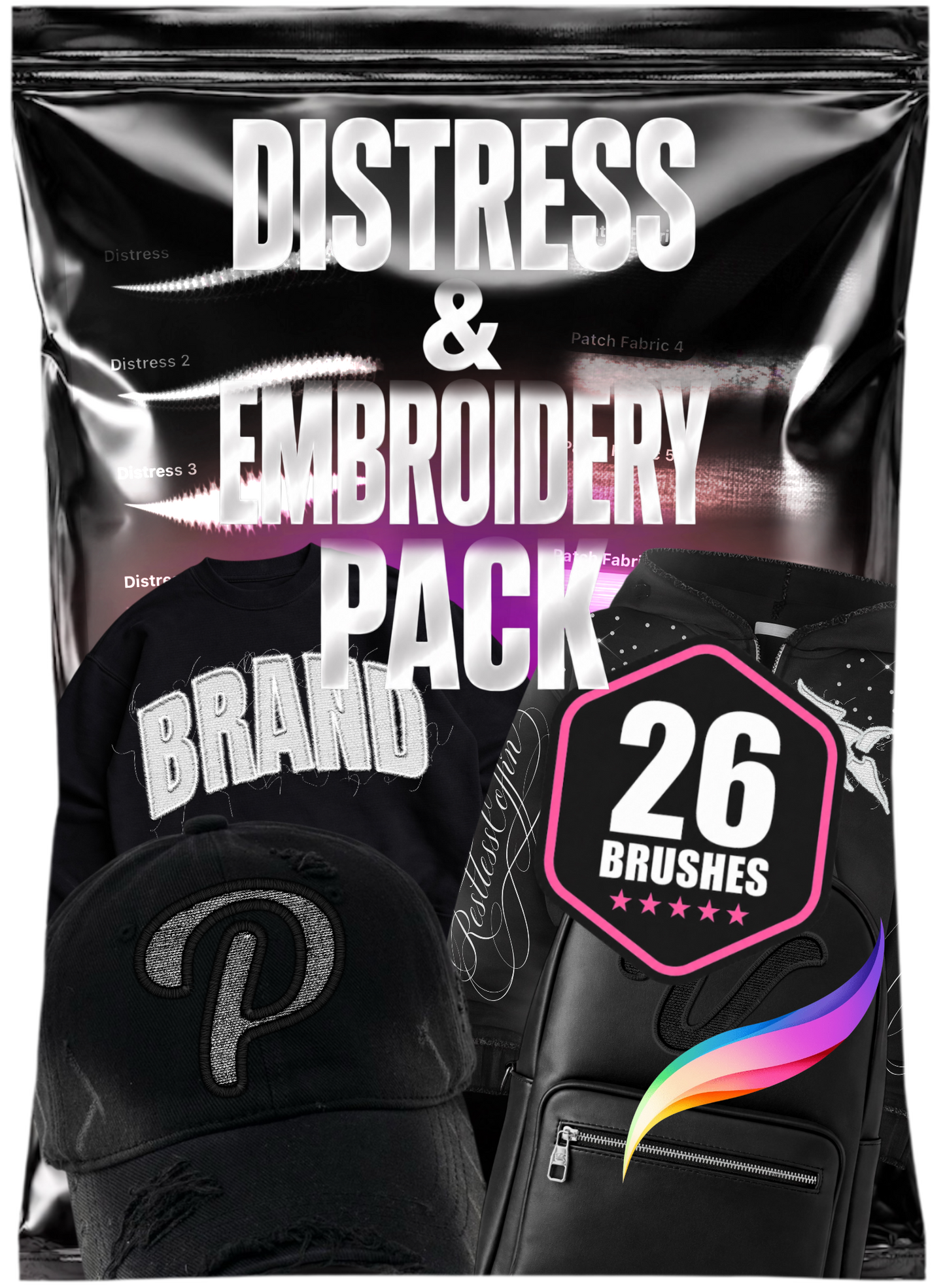 Distress & Embroidery Procreate Brushset