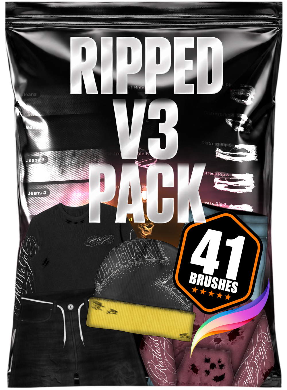 Ripped V3 Procreate Brushset