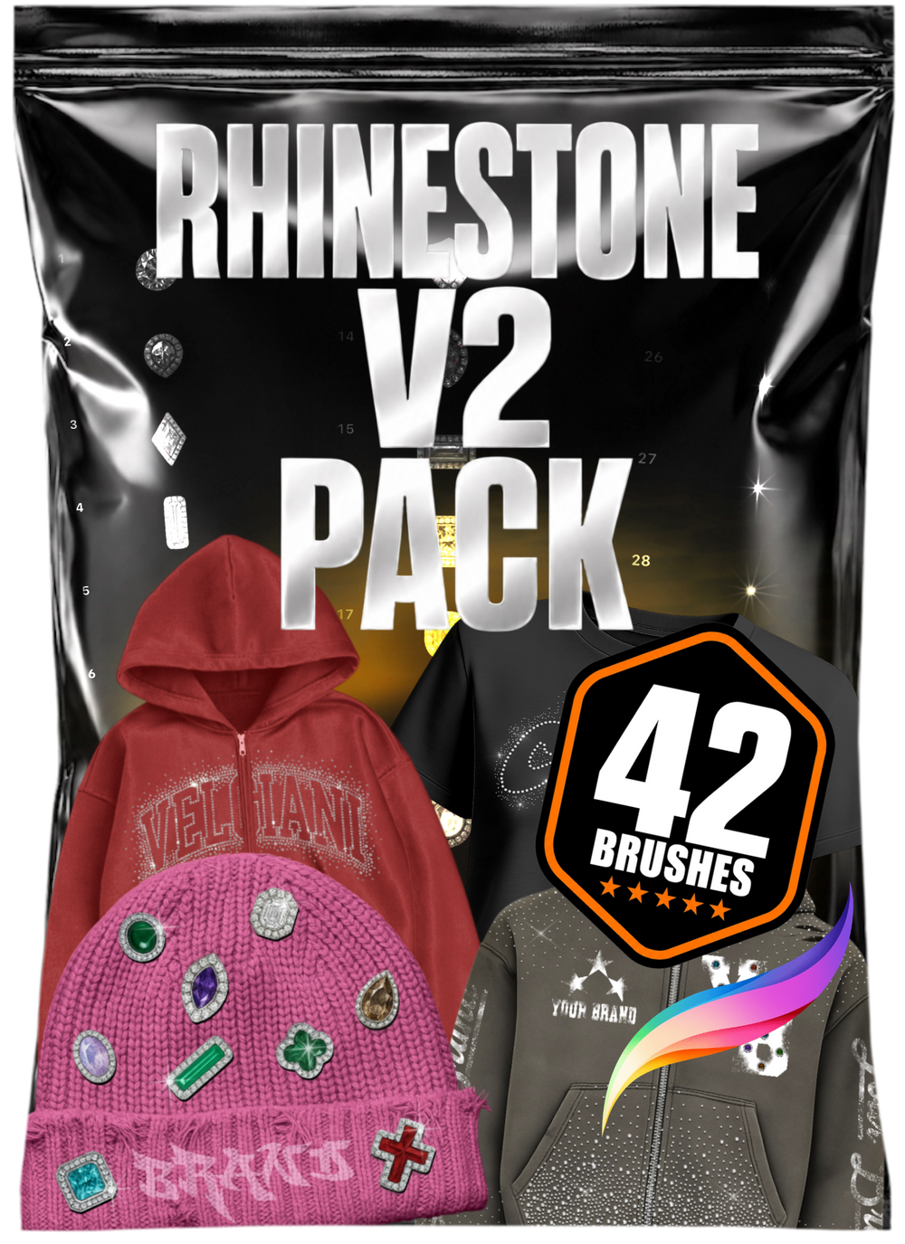 Rhinestone V2 Procreate Brushset