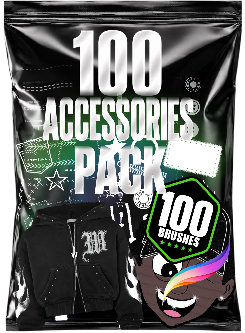 100 Accessories Procreate Brushset
