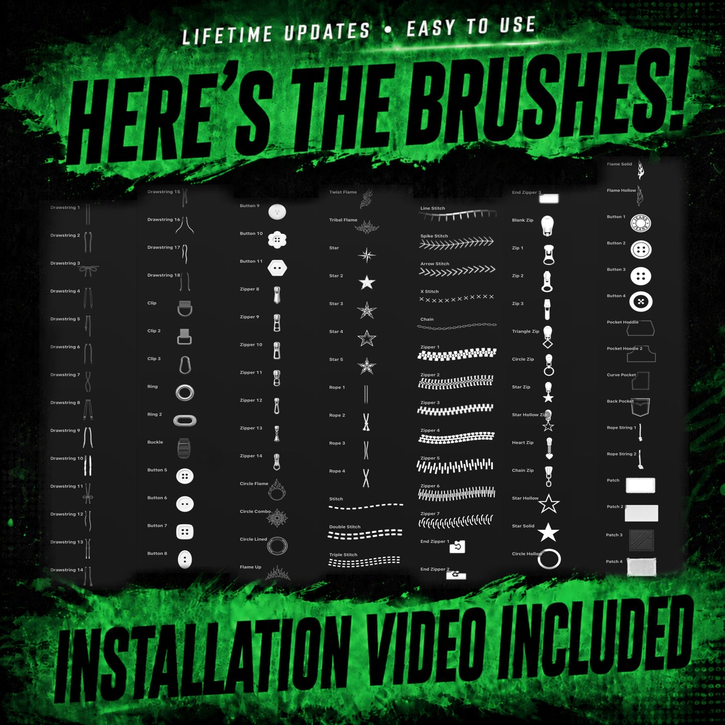 100 Accessories Procreate Brushset