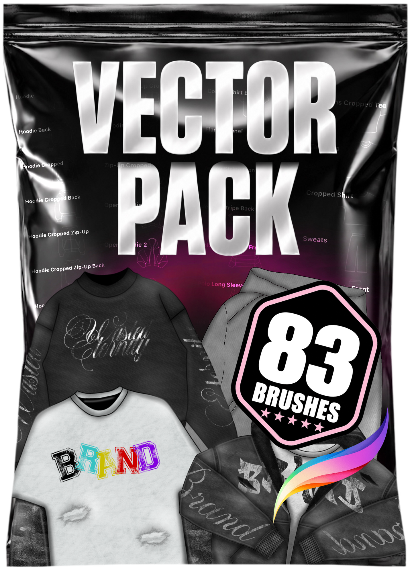 Vector Clothing Stamps Procreate Brushset
