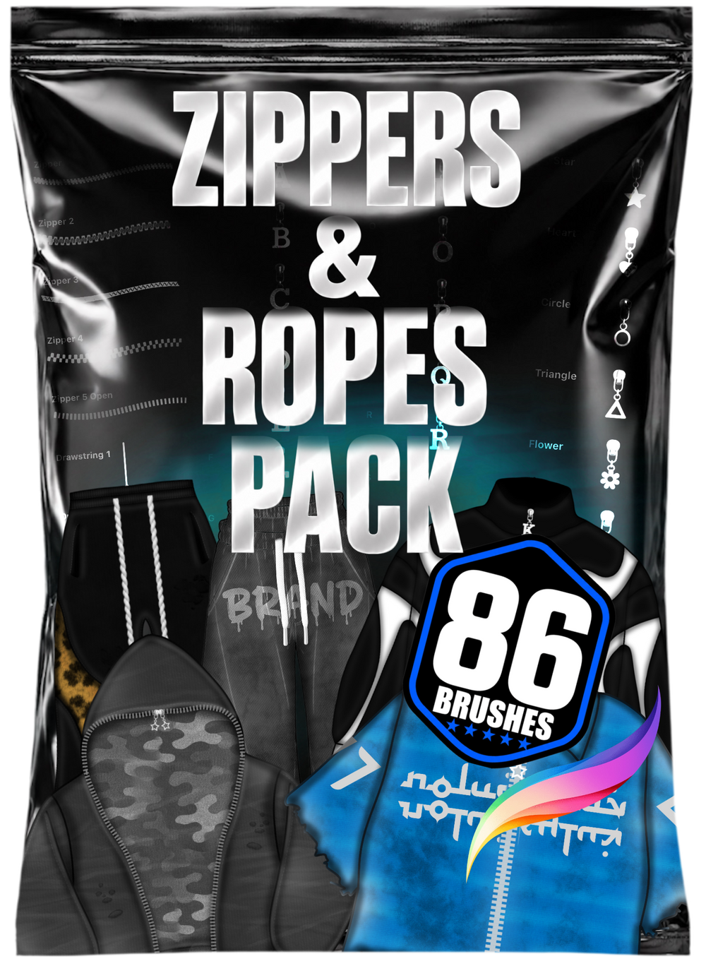 Zippers & Ropes Procreate Brushset