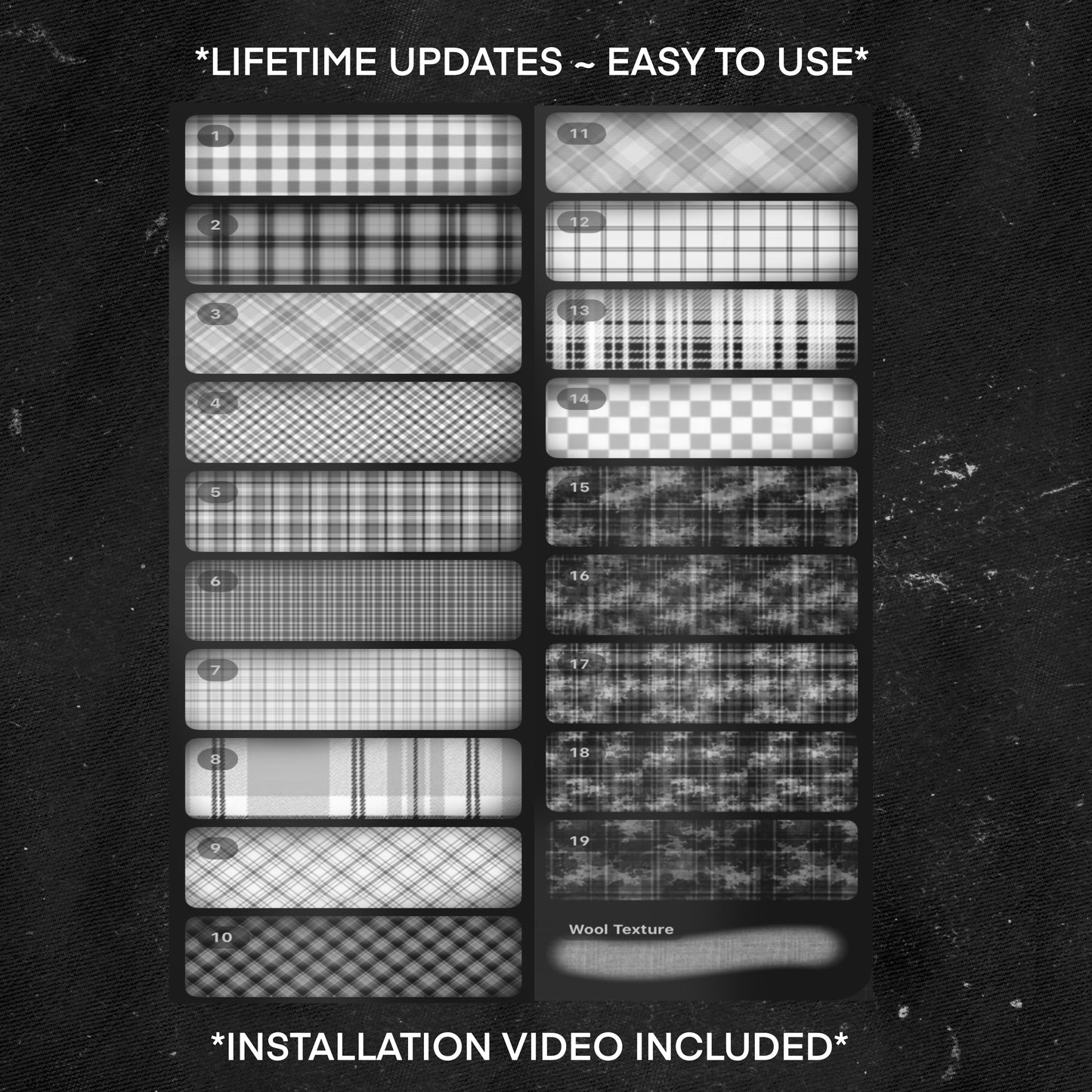 Plaid Textures Procreate Brushset